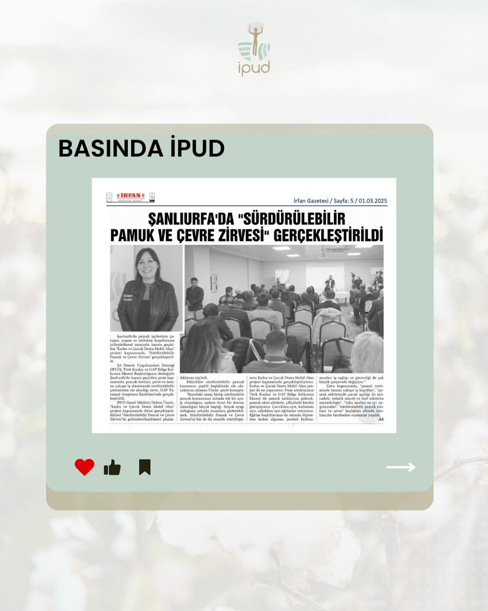 iyi_pamuk's tweet photo. Sürdürülebilir Pamuk ve Çevre Zirvemiz basında!
Zirvemizle ilgili haberlere yer veren tüm basın yayın organlarına teşekkür ederiz.
#ÇevrevePamuk #İnsanaYakışırİş #PamuktaDönüşüm #BasındaBiz #IPUD #PamukSektörü #MedyaDesteği https://t.co/NYdhJ42ZVU