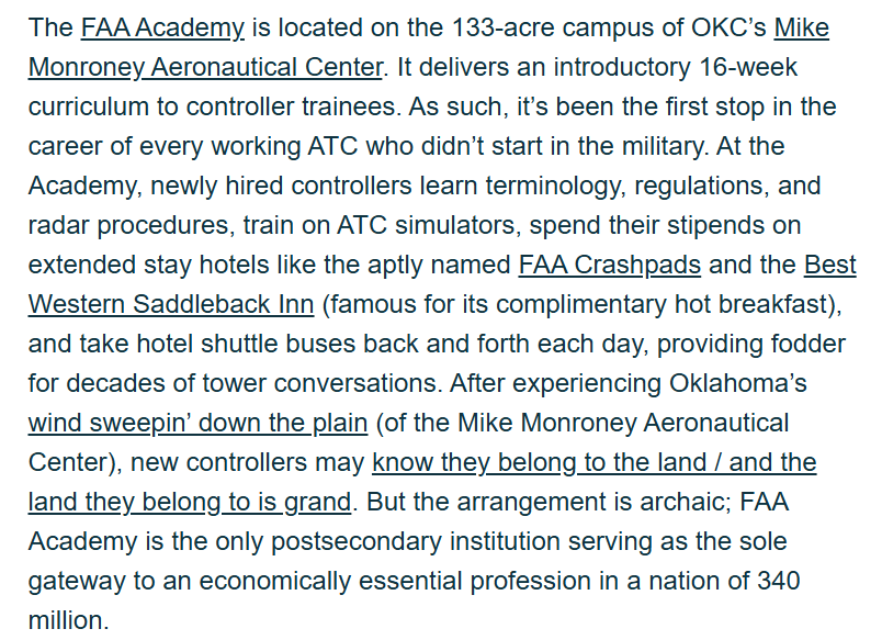 Preston Cooper (@prestoncooper93) on Twitter photo This is a fascinating article from <a href="/ryancraigap/">Ryan Craig</a> on the air traffic controller shortage. Basically we only let a handful of schools in the OKC area operate ATC training programs. mailchi.mp/gapletter/assu… This is a fascinating article from <a href="/ryancraigap/">Ryan Craig</a> on the air traffic controller shortage. Basically we only let a handful of schools in the OKC area operate ATC training programs. mailchi.mp/gapletter/assu…