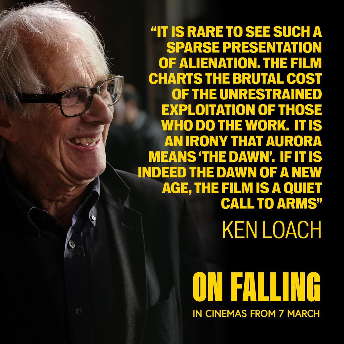 ON FALLING is a magnificent, timely film about the asset stripping of our souls that not only enriches its audience but also steels our resolve to rise up and to understand that we have nothing to lose but our mind chains. theguardian.com/film/2024/sep/…
