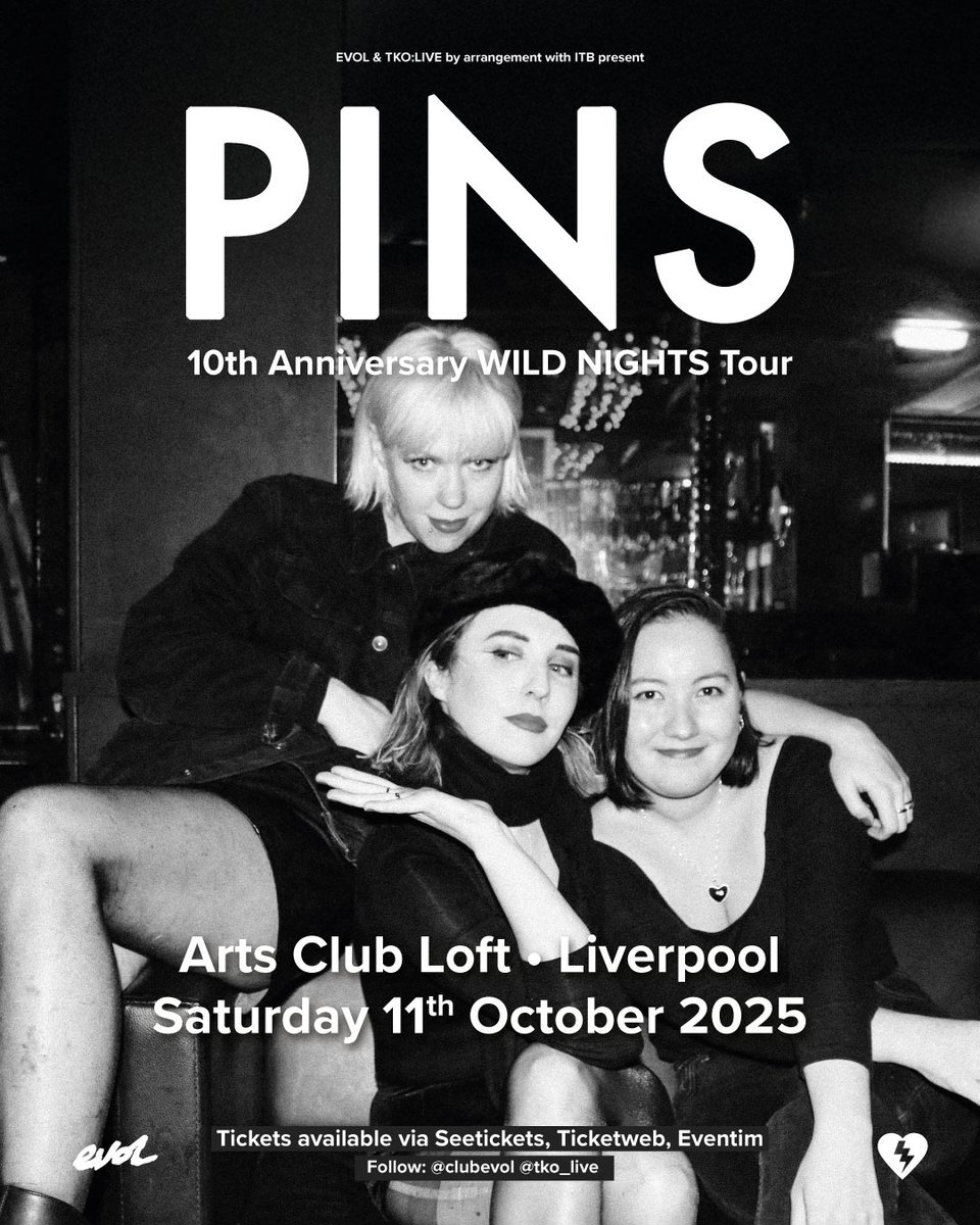 EVOL (@clubevol) on Twitter photo ππ-ππππ πππ
Still buzzing from announcing this one on Wednesday & tickets are on-sale πππ for the return of <a href="/WeArePins/">P I N S</a> celebrating 10 yrs of their sublime sophomore album, Saturday October 11th at <a href="/artsclublpool/">Arts Club Liverpool</a>. You know you want to.
Tickets: seetickets.com/event/pins/artβ¦ ππ-ππππ πππ
Still buzzing from announcing this one on Wednesday & tickets are on-sale πππ for the return of <a href="/WeArePins/">P I N S</a> celebrating 10 yrs of their sublime sophomore album, Saturday October 11th at <a href="/artsclublpool/">Arts Club Liverpool</a>. You know you want to.
Tickets: seetickets.com/event/pins/artβ¦