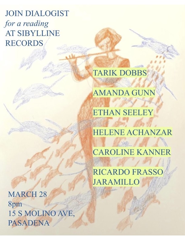 DIALOGIST's tweet image. March 28, 8pm! Come find us at Sibylline Records @awpwriter