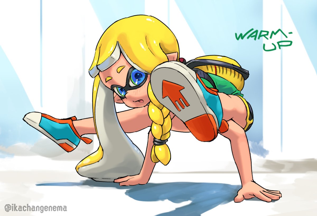 イカちゃんの準備運動 バランスが重要!
The Inkling Girl poles the balance! 