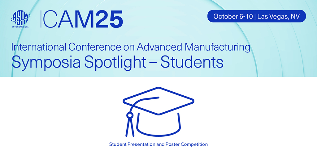 Additive Manufacturing Center of Excellence (@astmamcoe) on Twitter photo 👩🎓 Calling all students!
Showcase your research at <a href="/ASTMIntl/">ASTM International</a> ICAM 2025!
🔹 Submit an abstract for a presentation, poster, or both!
🔹 Deadline: Friday, March 28
Learn more and submit: amcoe.org/event/icam2025… 👩🎓 Calling all students!
Showcase your research at <a href="/ASTMIntl/">ASTM International</a> ICAM 2025!
🔹 Submit an abstract for a presentation, poster, or both!
🔹 Deadline: Friday, March 28
Learn more and submit: amcoe.org/event/icam2025…
