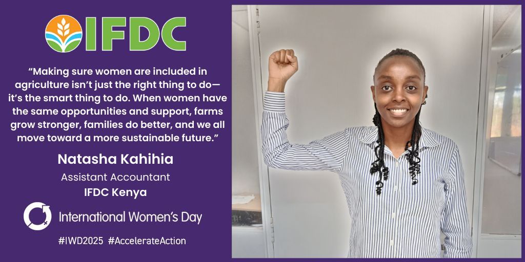 IFDCGlobal's tweet photo. At IFDC, our staff are committed to #AcceleratingAction for equality in agriculture. Hear from our team on why empowering women farmers is key to sustainable food systems!🌱

📢 What does #AcceleratingAction mean to you? Share your thoughts in the comments below!

@womensday https://t.co/DCMQeVpCF0