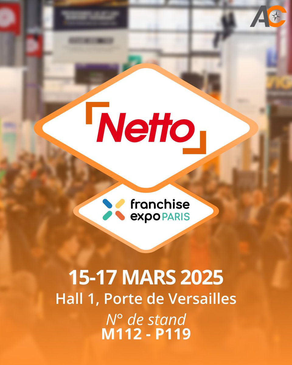🚀 Retrouvez Netto à la Franchise Expo Paris 2025 ! 🎉

📍 Rendez-vous sur le stand : M112-P119
📅 Dates : 15-17 mars 2025
📍 Lieu : Paris - Porte de Versailles

🔗tinyurl.com/r8x8482z

#FranchiseExpoParis #Franchise #Entrepreneuriat #Business #SalonProfessionnel #Netto