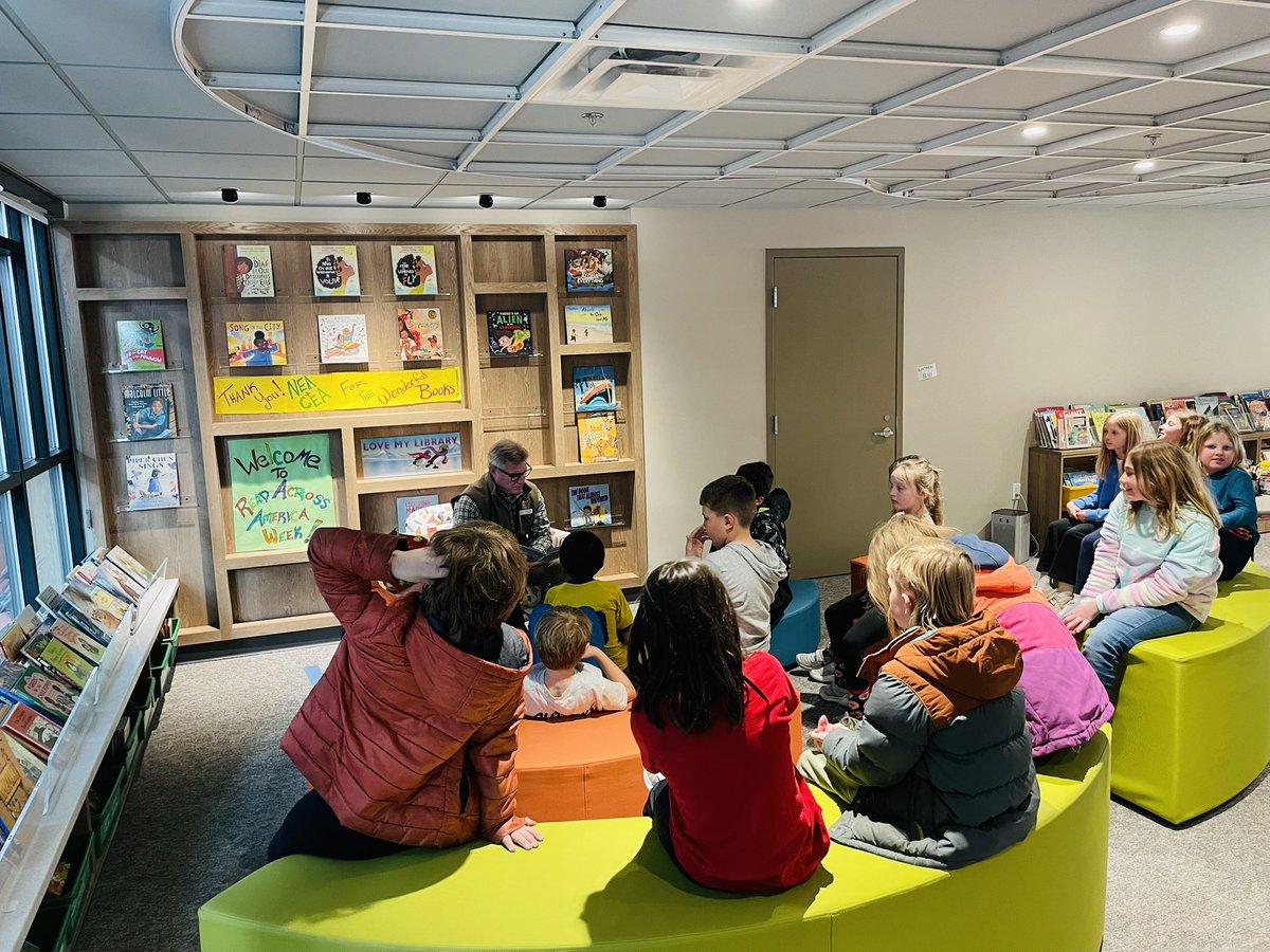 Fun Read Across America week in Gunnison! Thanks <a href="/ColoradoEA/">Colorado Education Association</a> and <a href="/NEAToday/">NEA</a> for the books! Special thanks to the president of CEA Kevin Vick for coming to read! #gwsd #ges #levelup #ReadAcrossAmerica