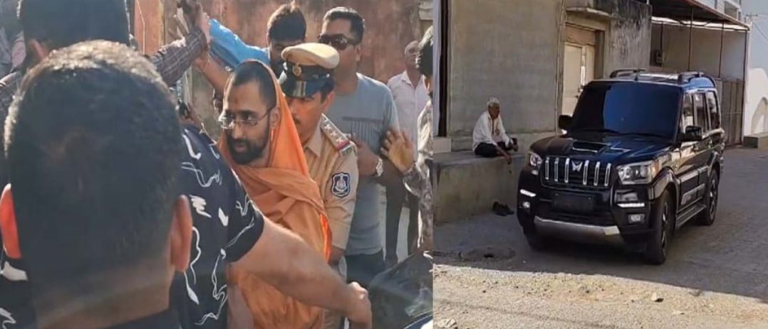 Gyanprakash Swami visits Jalaram Temple Virpur to apologize for his remark