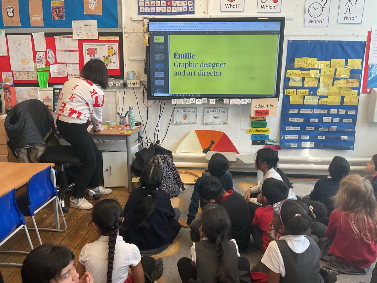 MayflowerSch's tweet image. Thank you Emilie Chen for coming to teach Year 2 about life as a graphic designer #shah #ks1 #worldofworkweek