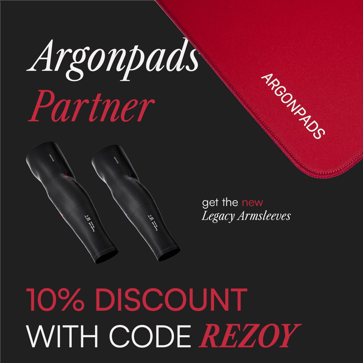 Rezoy x argonpad

From now on, I'm excited to announce my partnership with <a href="/argonpads/">argonpads</a> They offer high-quality mousepads, trusted by many Fortnite pros.

Use Code "Rezoy" to save 10% on your next order :)

argonpads.com/?ref=rezoy