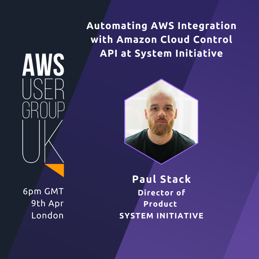 AWS User Group UK (@awsusergroupuk) on Twitter photo Join us on 9th Apr at <a href="/AutogenAI/">AutogenAI</a>. <a href="/stack72/">Paul Stack</a> (System Initiative) shares how to automate AWS integrations & overcome API limitations.
🍻 Networking, food & drinks!
🙏 Thanks to sponsors <a href="/Devoteam/">Devoteam</a> <a href="/NetApp/">NetApp</a> <a href="/scalefactory/">The Scale Factory</a>
RSVP now! tinyurl.com/bde83snm
#AWSUGUK #AmazonConnect #AWS Join us on 9th Apr at <a href="/AutogenAI/">AutogenAI</a>. <a href="/stack72/">Paul Stack</a> (System Initiative) shares how to automate AWS integrations & overcome API limitations.
🍻 Networking, food & drinks!
🙏 Thanks to sponsors <a href="/Devoteam/">Devoteam</a> <a href="/NetApp/">NetApp</a> <a href="/scalefactory/">The Scale Factory</a>
RSVP now! tinyurl.com/bde83snm
#AWSUGUK #AmazonConnect #AWS