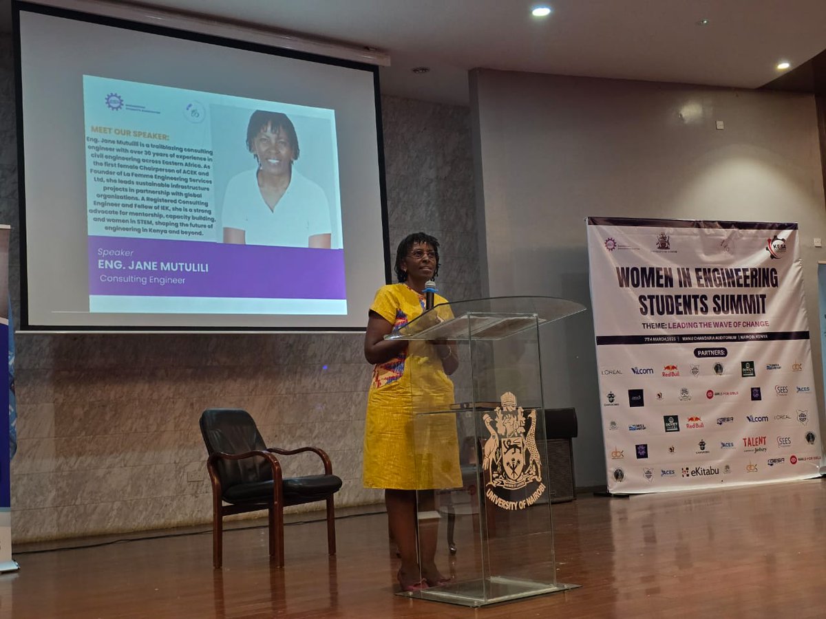 Breaking Barriers, Leading the Future! 💡

Our Chair, Eng. Jane Mutulili (<a href="/janemutulili/">Eng. Jane Mutulili</a>), joined the Women in Engineering Students Summit 3.0 at the University of Nairobi, inspiring the next generation with a powerful message on passion, resilience, and leadership.

"The future