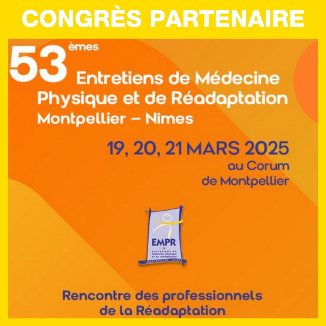 Plus que deux semaines avant le congrès EMPR 2025 qui se tiendra au Corum de Montpellier !
Trois jours de colloques spécialisés sur la Médecine Physique de Réadaptation.
De nombreux ateliers pédagogiques et pratiques.
Rendez-vous sur EMPR.fr pour vous y inscrire !