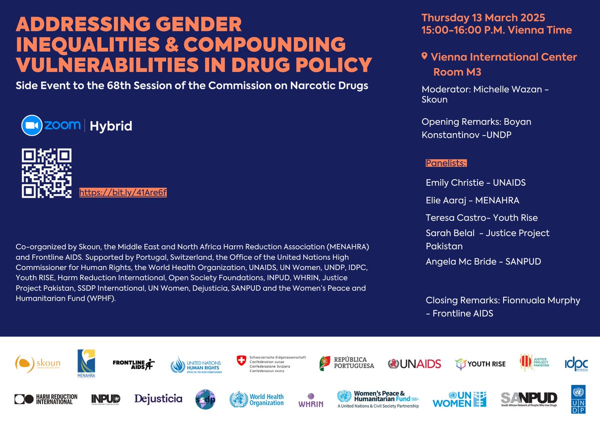 Next week, we are heading back to Vienna for the #CND68. Please join the many excellent side events  in person, or on line