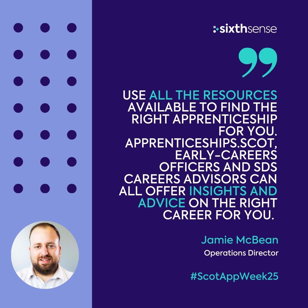 6SenseTraining's tweet image. 👍We hope that our team's advice has been useful! Last but not least, for our best advice series is our Operations Director, Jamie 👍

✅ Get started with a Sixth Sense Training #apprenticeship here: sixthsense.scot/apprenticeships

#ScotAppWeek25 #MadeForBusiness #advice #bestadvice