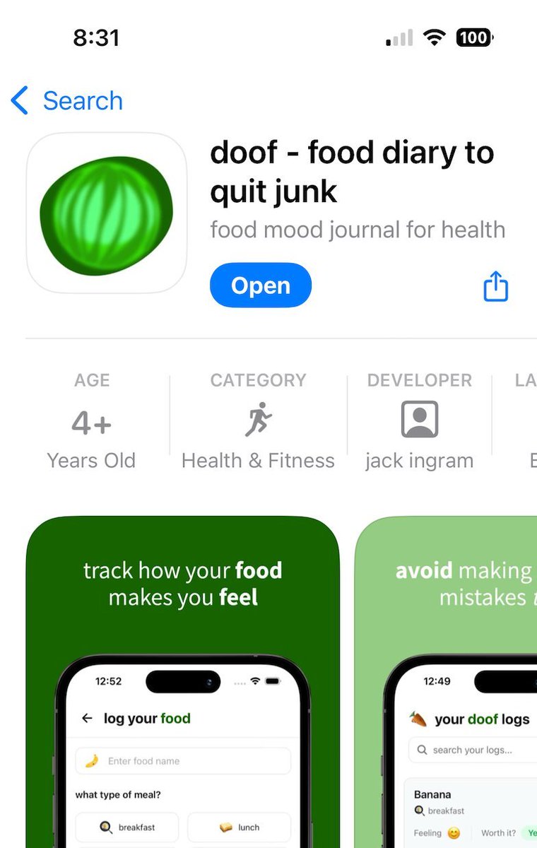 jackfriks's tweet image. i made an app in 7 days to help me quit junk food...

ITS NOW LIVE ON THE APP STORE!!!!
