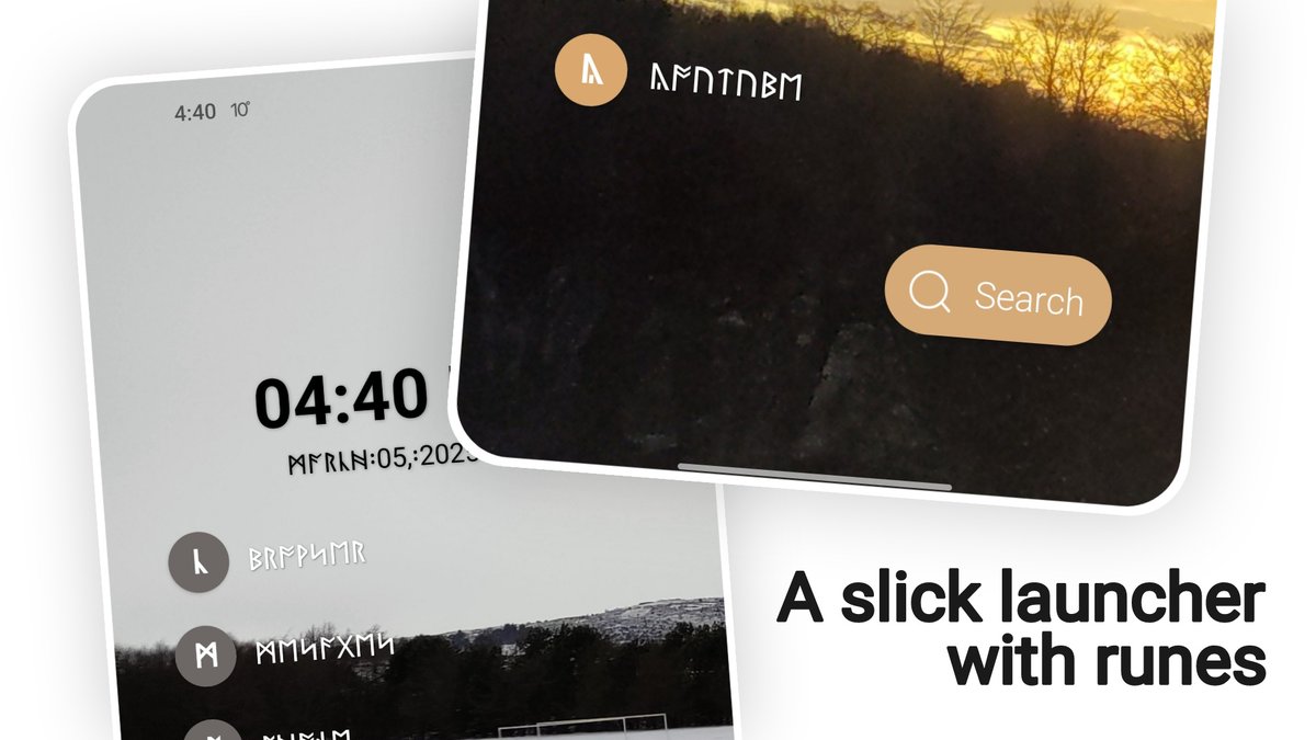 ValhallaPlus's tweet image. Runic Launcher - Minimalist, Lightweight, and Rune-Infused, now available on the Play Store:
- auto generated rune app icons
- auto translated rune app names
- built-in rune translator (transliterator)
- privacy-first policy
- and tons more
play.google.com/store/apps/det…