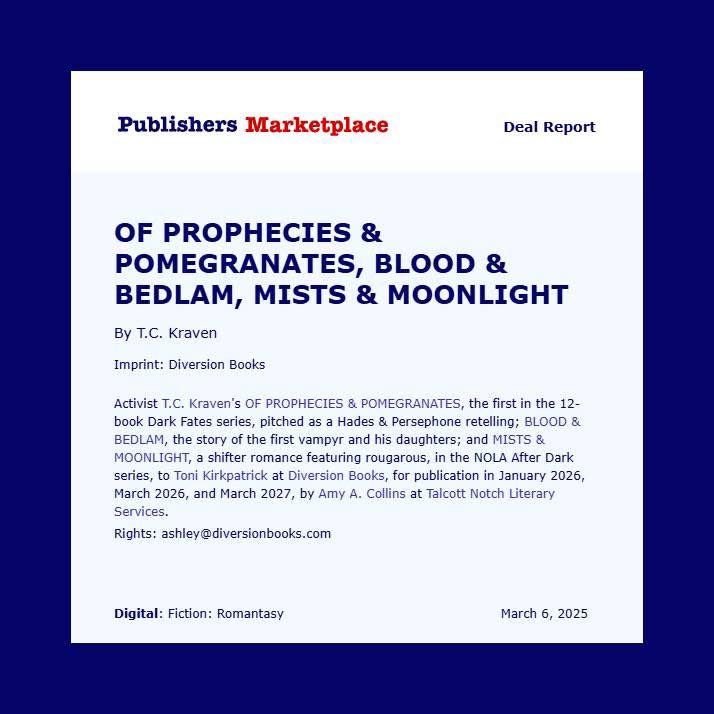 Now THIS was fun… A 14 book deal with the amazing Toni Kirkpatrick!