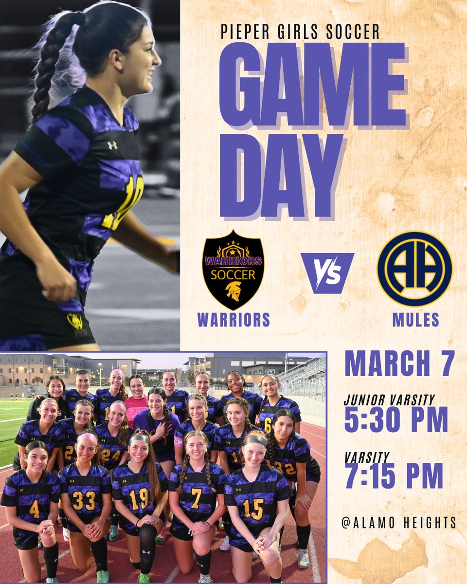 PIEPER HIGH SCHOOL WARRIORS SOCCER (@phswarriorsgsoc) on Twitter photo PIEPER GAME DAY!
šMAR 7
ā°5:30- JV
7:15- Varsity
š<a href="/Alamo/">Alamo Rent A Car</a> Heights
#phspurplereign #pieperwarriorssoccer #pieperwarriors #phsdefendthecrown
<a href="/cisdnews/">Comal ISD</a> <a href="/BMar1842/">Brian Martinez</a> <a href="/Marshakh10/">Marsha Hammond</a> PIEPER GAME DAY!
šMAR 7
ā°5:30- JV
7:15- Varsity
š<a href="/Alamo/">Alamo Rent A Car</a> Heights
#phspurplereign #pieperwarriorssoccer #pieperwarriors #phsdefendthecrown
<a href="/cisdnews/">Comal ISD</a> <a href="/BMar1842/">Brian Martinez</a> <a href="/Marshakh10/">Marsha Hammond</a>