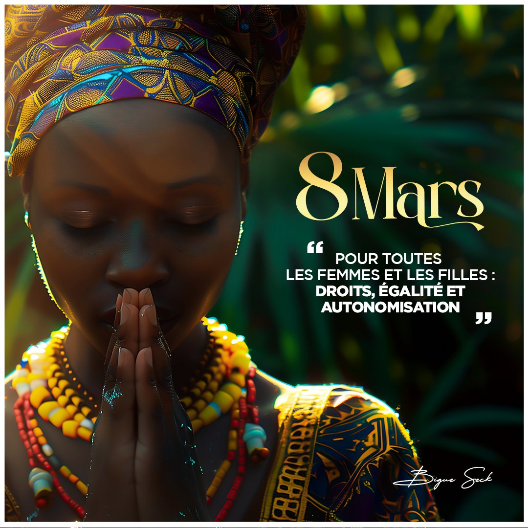 Femmes du Sénégal, vous êtes la force de notre nation !
Célébrons nos mères, nos sœurs, nos filles et toutes ces femmes qui bâtissent un avenir meilleur.
💪🏾 Continuons à lutter pour l’égalité des chances et la reconnaissance des droits des femmes. 
 #8mars #ForceFéminine