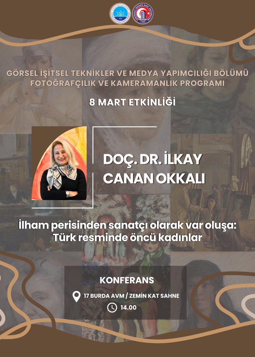 TRÜ Güzel Sanatlar ve Tasarım Fakültesi (@gstftrabzonuni) on Twitter photo Fakültemiz Dekan Yardımcılarından Doç. Dr. İlkay Canan OKKALI, Çanakkale Sosyal Bilimler Meslek Yüksekokulu’nun 8 Mart Etkinliği kapsamında bir konferans gerçekleştirecektir.
🗓️ 08 Mart 2025 - Cumartesi
🕑 14.00
📍 17 Burda AVM / Zemin Kat Sahne
<a href="/trabzonuniv/">Trabzon Üniversitesi</a> Fakültemiz Dekan Yardımcılarından Doç. Dr. İlkay Canan OKKALI, Çanakkale Sosyal Bilimler Meslek Yüksekokulu’nun 8 Mart Etkinliği kapsamında bir konferans gerçekleştirecektir.
🗓️ 08 Mart 2025 - Cumartesi
🕑 14.00
📍 17 Burda AVM / Zemin Kat Sahne
<a href="/trabzonuniv/">Trabzon Üniversitesi</a>