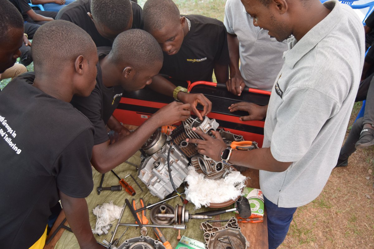 Day Five: Skilling Youth in Motorcycle Repair &amp; Tailoring – Namutumba District

In Motorcycle Repair, trainees learnt the importance of engine timing for fuel efficiency and performance. They practiced setting engine timing, adjusting valve clearance for smooth operation, and