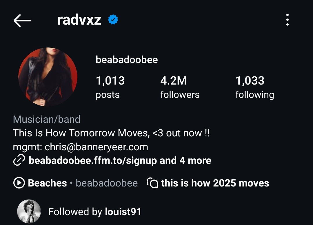 LouisWT91World's tweet photo. 📱| Louis Tomlinson followed Beabadoobee on IG. https://t.co/PYA9V7bUHY