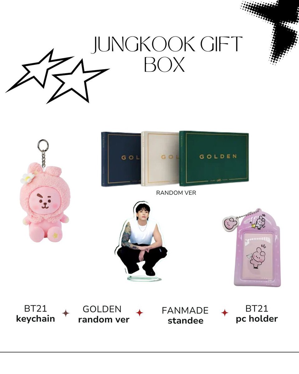 snowflowergifts's tweet image. ⭑ Jungkook Gift Box Giveaway ⭑

⋆ 1 winner ♡
⋆ rt to enter
⋆ followers only

— worldwide | ends March 14