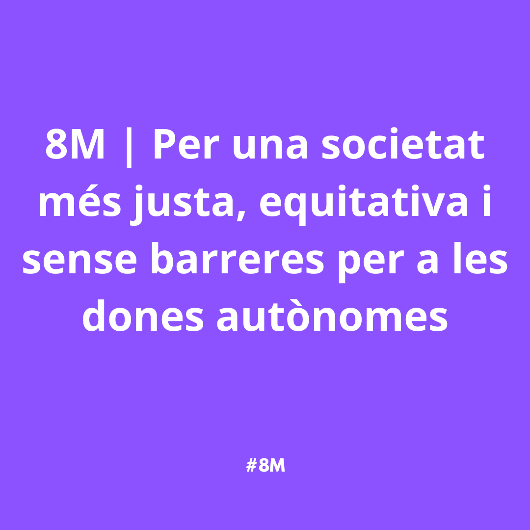 🟣8M | Dia Internacional de la Dona 

Les dones treballadores autònomes treballen 4 hores més al dia que els homes i tenen pensions 25% inferiors. A més, pateixen una bretxa salarial del 30% i més dificultats per accedir a finançament.

🔗 acortar.link/pRzJbk