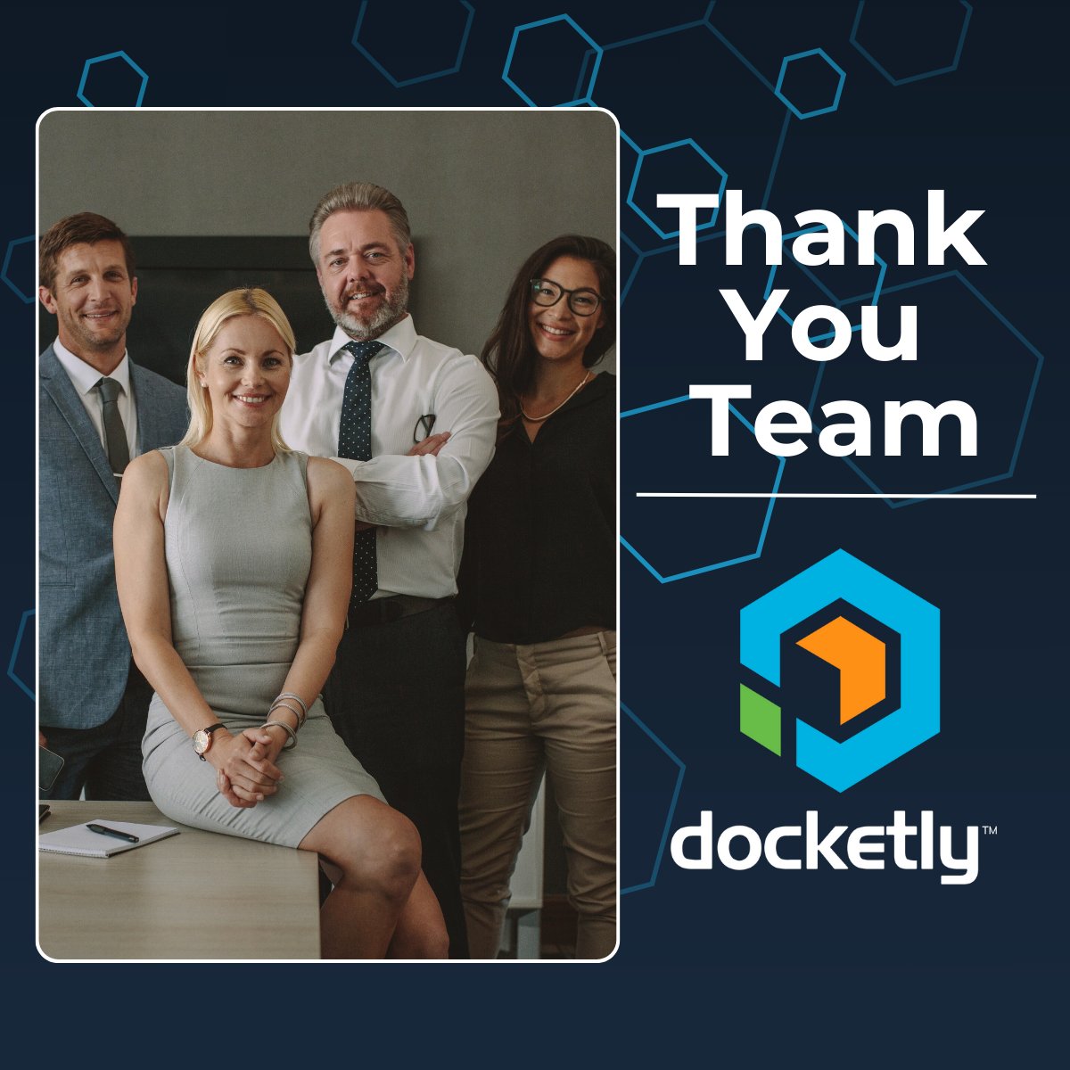 docketly's tweet image. 🎉 To our Docketly team 🎉
Your hard work and commitment to excellence make everything we do possible.  
Each member of our team is dedicated to driving Docketly to greatness and we couldn’t be more grateful! #EmployeeAppreciationDay