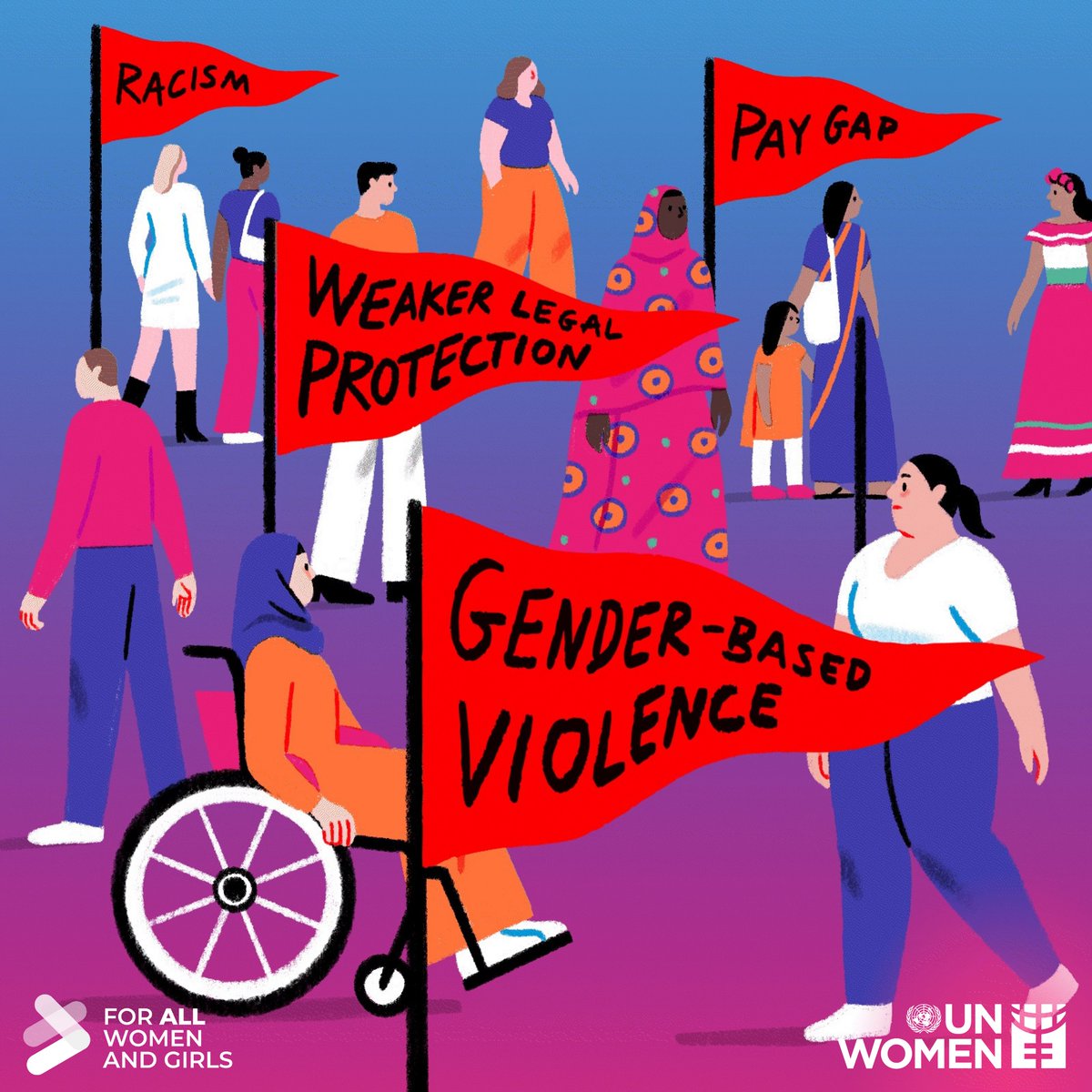 unwomencarib's tweet image. ๐ฉGender-based violence
๐ฉPay gap
๐ฉLack of representation
& more.
It's time we recognize the red flags of gender inequality around us.
This International Womenโs Day, we call on every government to stand up for an equal world #ForAllWomenAndGirls.