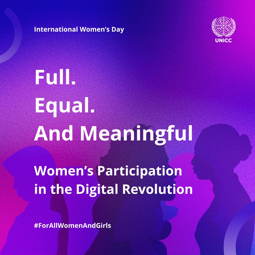 As we count down to #IWD2025, UNICC reaffirms its commitment to gender equality and empowering all women and girls. 💪💜

Their full, equal, and meaningful participation in the digital space is key to closing the gender digital divide, as emphasized in the Global Digital Compact.