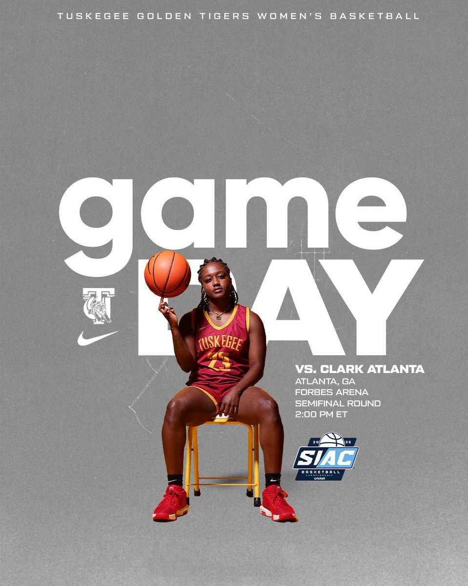 🔥 SEMIFINAL SHOWDOWN! 🔥

Tuskegee women's basketball takes on Clark Atlanta in the SIAC Championship semifinal round! The Golden Tigers tip off at 2:00 PM ET inside Forbes Arena. Catch all the action live on ESPN+!

#RoadToTheTitle | #MyTUAthletics | #SkegeeWBB l #WeStandUnited