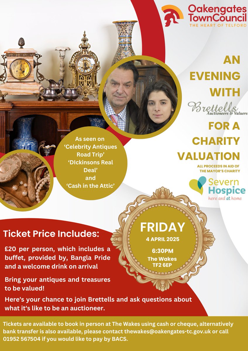 ✨Join Councillor Stephen Reynolds, Mayor of Oakengates for his Charity Valuation Evening with Brettells ✨