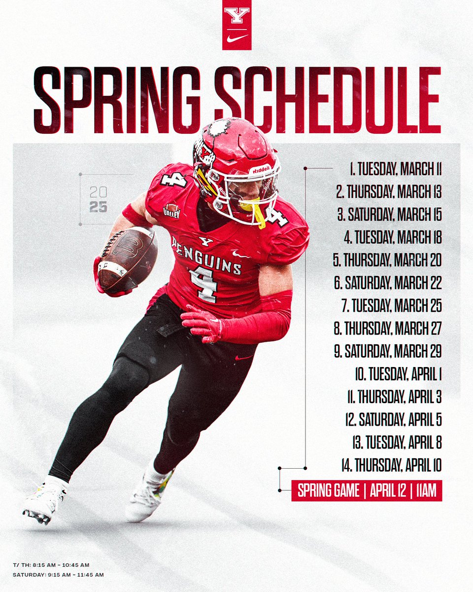 𝘽𝙖𝙘𝙠 𝘼𝙩 𝙄𝙩 𝙉𝙚𝙭𝙩 𝙒𝙚𝙚𝙠 🐧🏈

Spring Practice Schedule 📆

#GoGuins