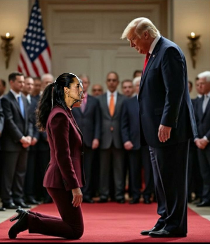 Ahora resulta que el aplazamiento en aplicación de los aranceles a México es un triunfo "diplomático"  de <a href="/Claudiashein/">Claudia Sheinbaum Pardo</a> cuando la chachis y morena han accedido a todo que pidió Trump 😱