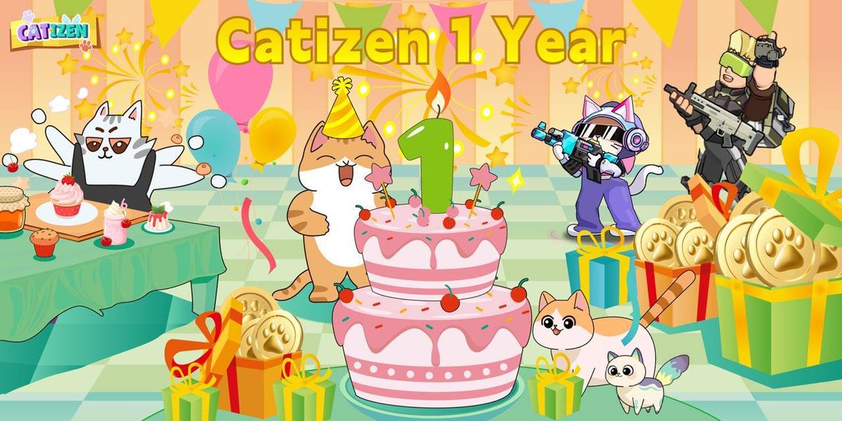 🎉🐱Happy 1st Anniversary to Catizen! 🎉🐱

In the past year, we have witnessed the growth and glory of Catizen:

🚀The number of active users on the chain has exceeded 2.5 million+, and the community continues to grow!
🎮The total number of players has exceeded 55 million+,