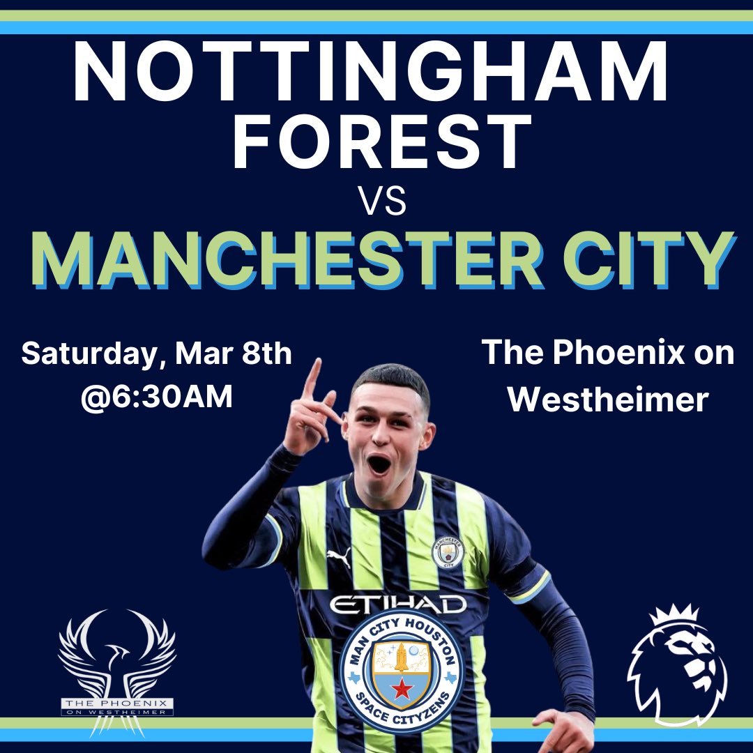 HoustonCityzens's tweet photo. Early wake up call this Saturday!
#mancityus #plintheus #mcfchouston
π|Nottingham Forest
π
|Saturday, Mar. 8th
β°| 6:30AM
π| @PhoenixBrewpub https://t.co/LwwKtIZ1av