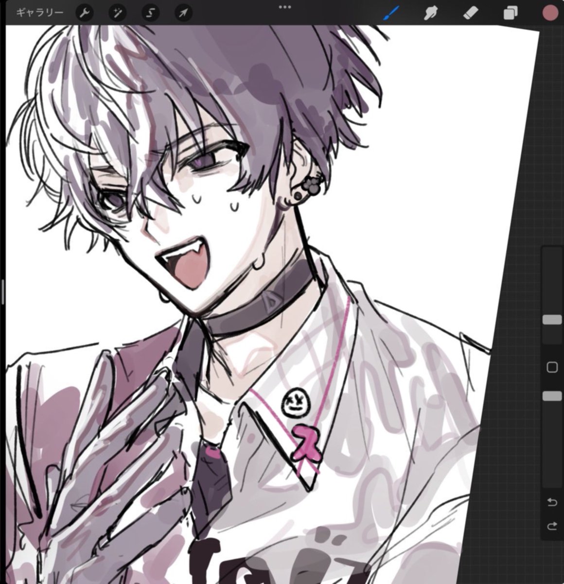 別のとこで描いた🌩️🦒🤝です