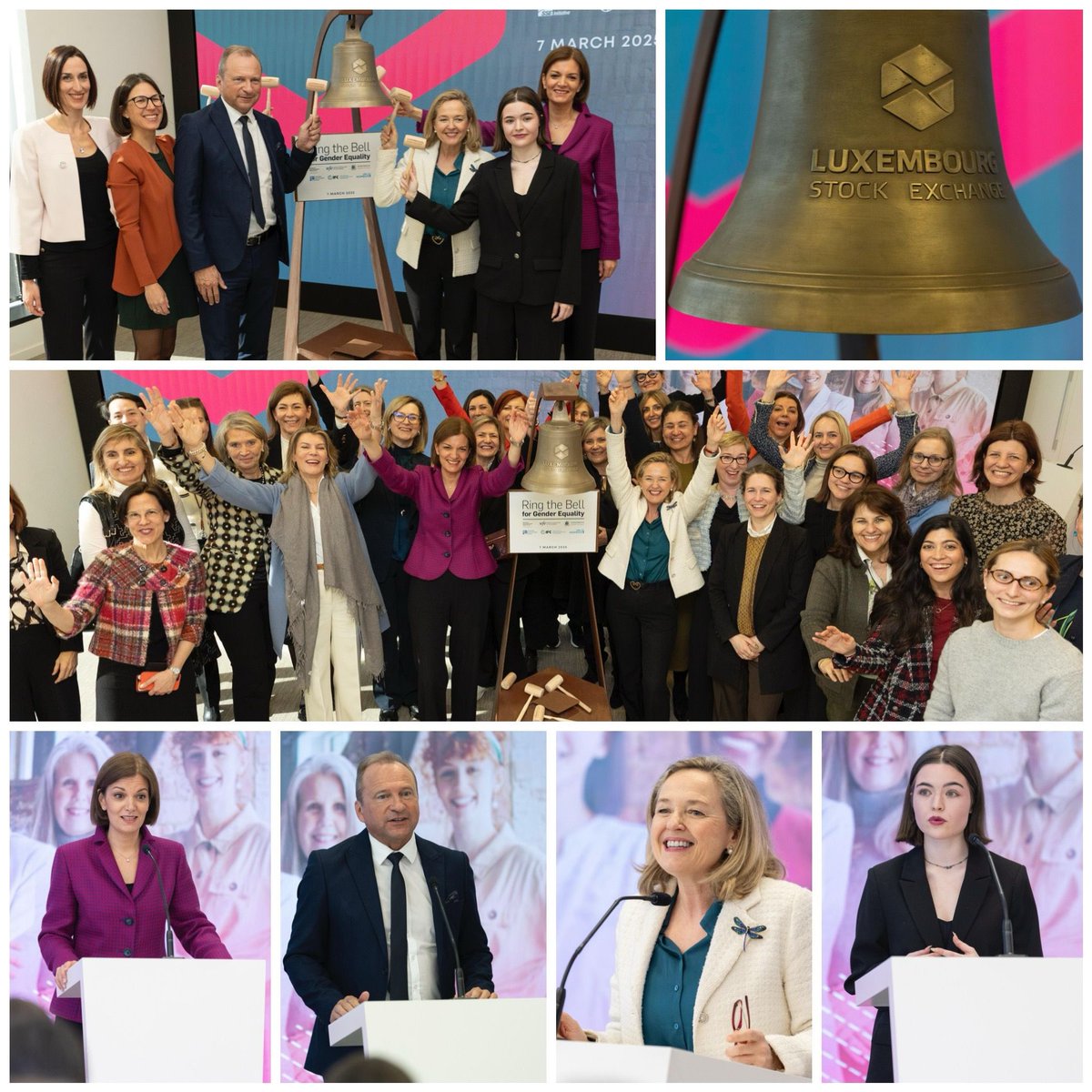 Nadia Calviño (@nadiacalvino) on Twitter photo Delighted to ring the bell for gender equality with <a href="/JBeckerLuxSE/">Julie Becker</a> <a href="/RothGilles/">Gilles Roth</a> & Women Climate Leaders Network, ahead of #IWD2025.
The business case for gender equality is unquestionable. It’s not just a matter of numbers: investing in women builds stable and stronger societies. Delighted to ring the bell for gender equality with <a href="/JBeckerLuxSE/">Julie Becker</a> <a href="/RothGilles/">Gilles Roth</a> & Women Climate Leaders Network, ahead of #IWD2025.
The business case for gender equality is unquestionable. It’s not just a matter of numbers: investing in women builds stable and stronger societies.