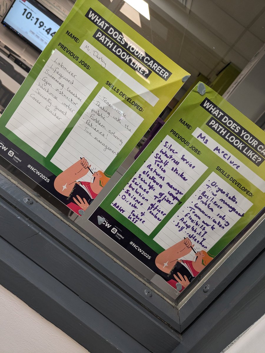 To finish off #NCW2025 plenty of staff and students chat around previous careers with door posters. Paper rounds were very popular, shame, as not many households have newspapers anymore! It's all about technology.<a href="/AldersleyHighSc/">AldersleyHighSchool</a> @MoretonSchool <a href="/AldersleyCEIAG/">aldersleycareers</a> <a href="/AmethystAcademy/">AmethystAcademy</a>