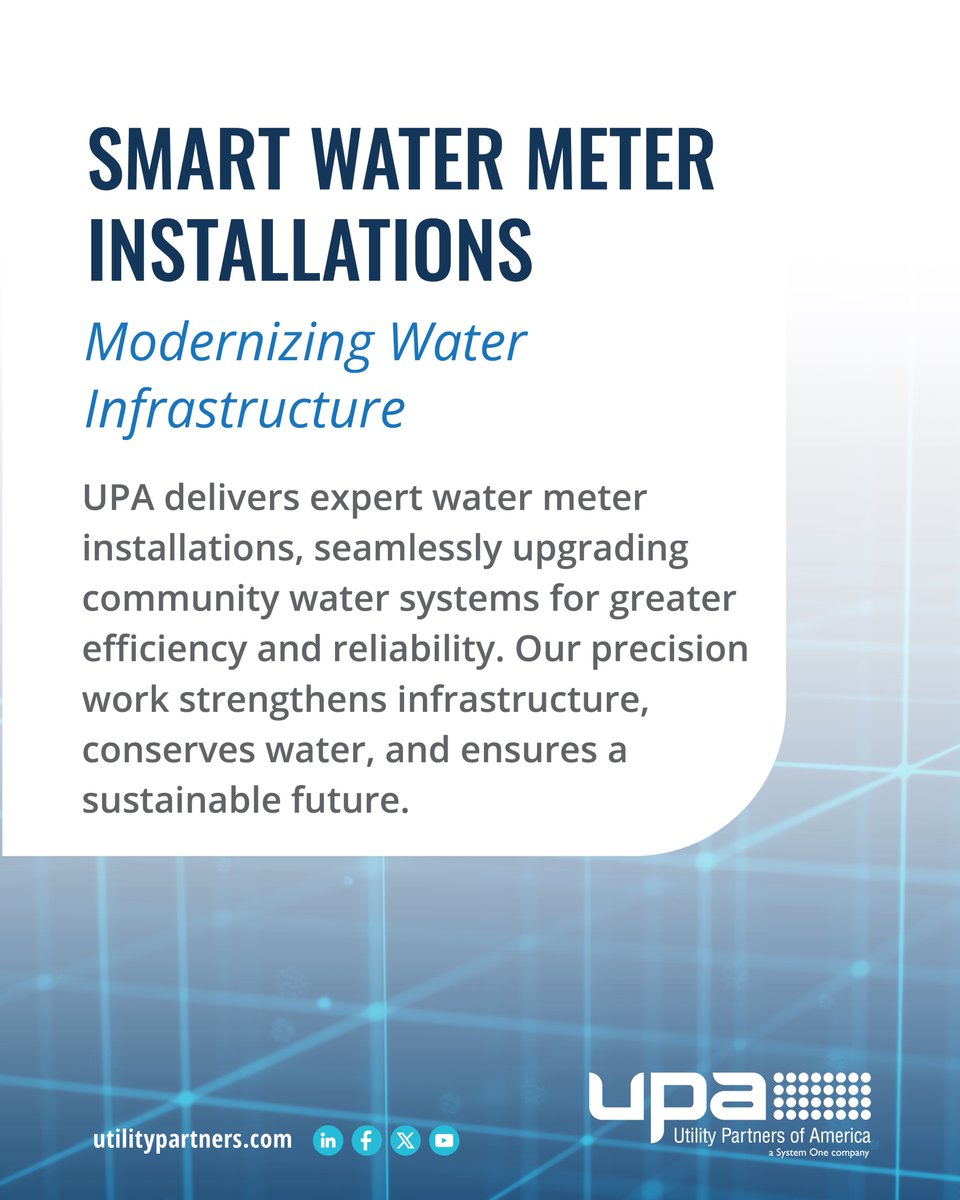 UPA installs smart water meters for efficient management, leak detection, and sustainability. Upgrade your system for a cleaner, more reliable future. bit.ly/3WrLfZb