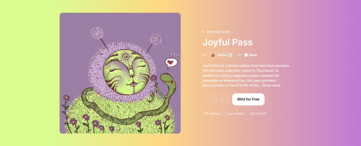 Joyful Pass Free Mint: rarible.com/collection/bas…