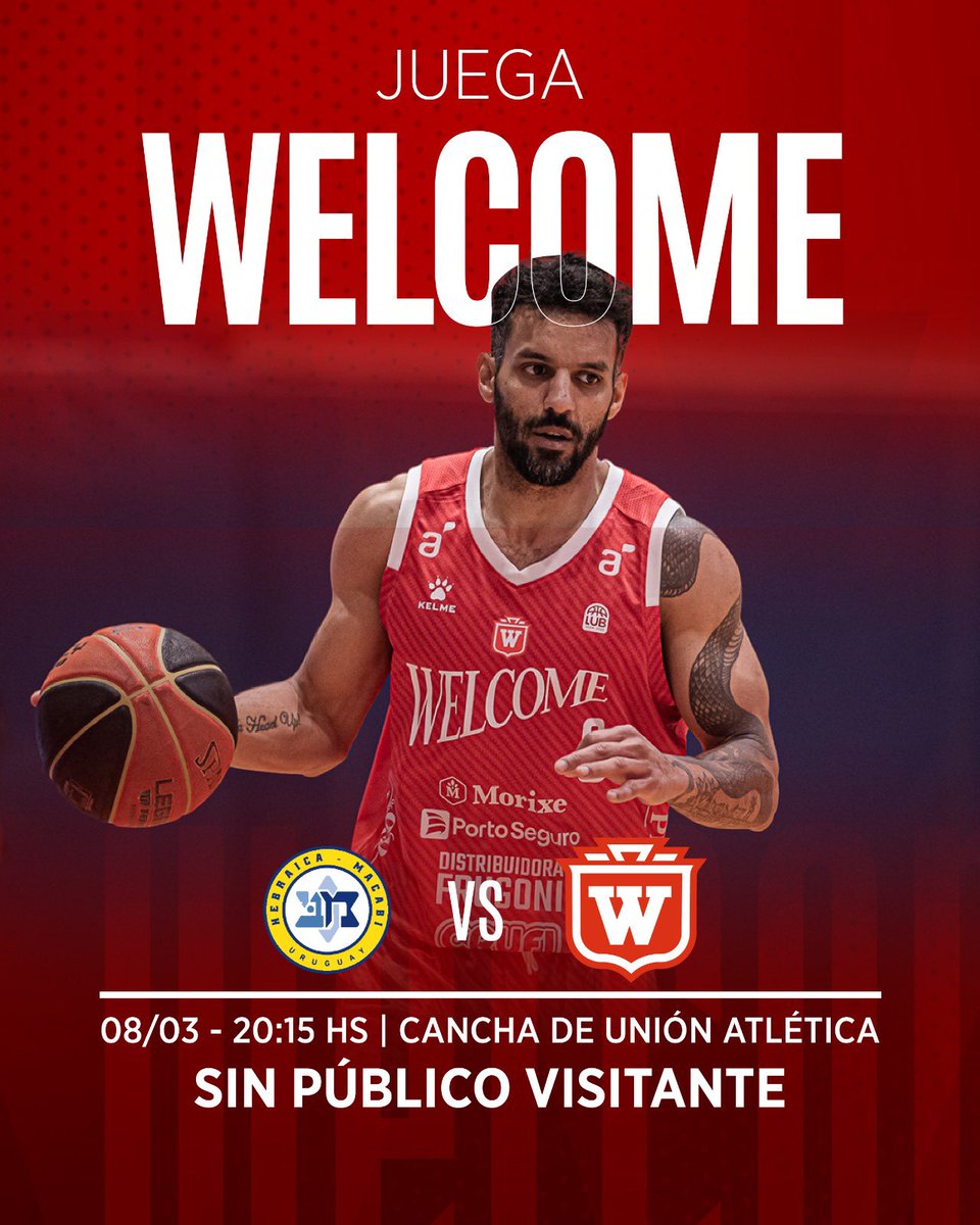 Welcome (@cawelcomeuy) on Twitter photo ¡JUEGA WELCOME! ❤️🤍
📆 08/03
🆚 <a href="/Hebraica_Macabi/">Hebraica y Macabi - Oficial</a>
🕔 20:15 hs
📍Unión Atlética - Velsen 4509
SIN PÚBLICO VISITANTE
¡Vamos W! ¡JUEGA WELCOME! ❤️🤍
📆 08/03
🆚 <a href="/Hebraica_Macabi/">Hebraica y Macabi - Oficial</a>
🕔 20:15 hs
📍Unión Atlética - Velsen 4509
SIN PÚBLICO VISITANTE
¡Vamos W!