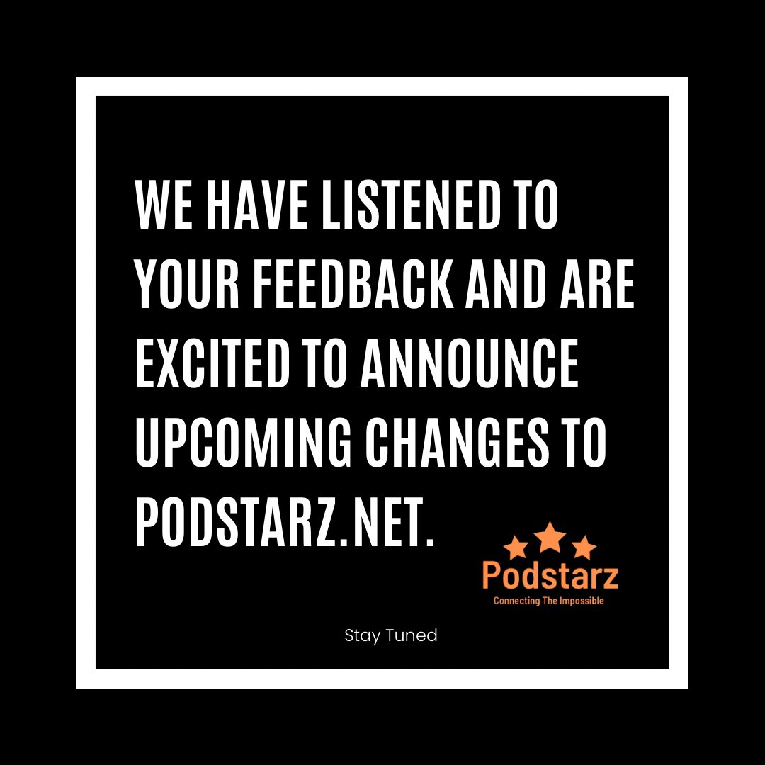 PodstarzTeam's tweet photo. ๐ Big news! As of today, The @PodstarzTeam is excited to announce that weโve been listening to your feedback, and some amazing changes are coming to https://t.co/LMeqy9F4Ou! ๐๏ธ We think youโre going to love whatโs nextโstay tuned! ๐
#Podstarz #ExcitingUpdates #podcast #podcasters #podcaster #bookaguest #beaguest #needaguest #bookapodcastguestwithus #comnecringtheimpossible #website #viral