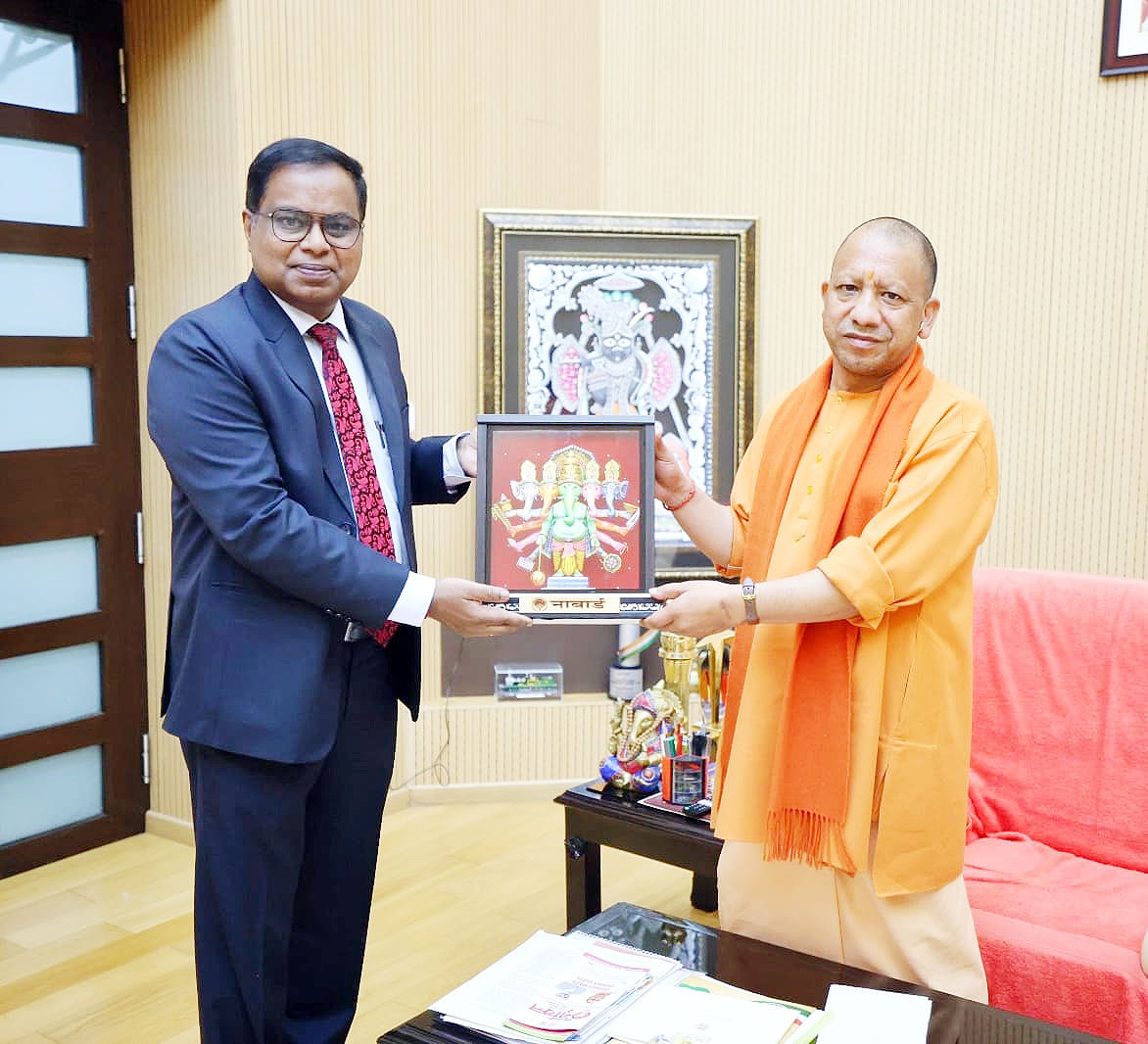 CM Shri <a href="/myogiadityanath/">Yogi Adityanath</a> Ji Maharaj had a courtesy meeting with Shri Shaji K V Ji, Chairman of the National Bank for Agriculture and Rural Development (NABARD), at his official residence in Lucknow today.

<a href="/NABARDOnline/">NABARD Online</a>