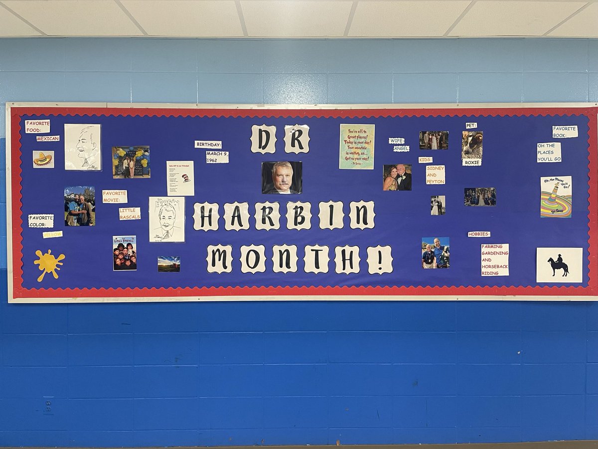 It is Friday of Dr. Harbin’s Birthday Week!  Students and staff have enjoyed cookies, ice cream, and other treat to celebrate our leader!  Here is a bulletin board with all things Harbin!  Happy Birthday!  #TPSD