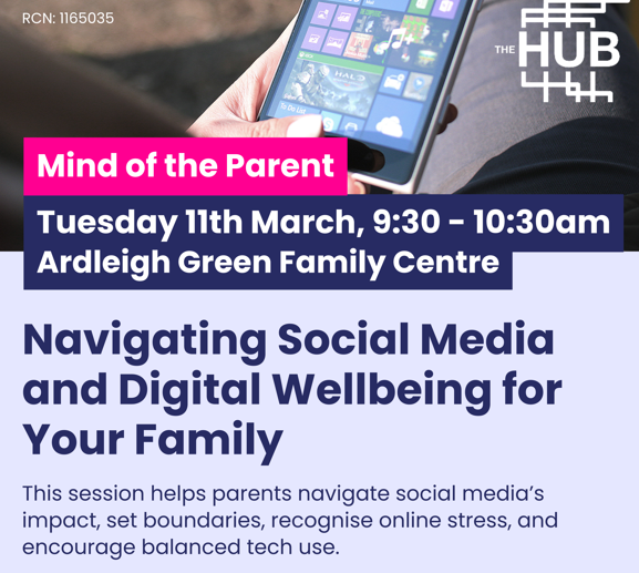 plcHallMead's tweet photo. If you have a spare hour next Tuesday morning, why not pop along to the Ardleigh Green Family Centre for the next Mind of the Parent Session?

Parking is available in New City College opposite the Ardleigh Green Family. Coffee is served from 9.15am https://t.co/F3NZJzEg1J
