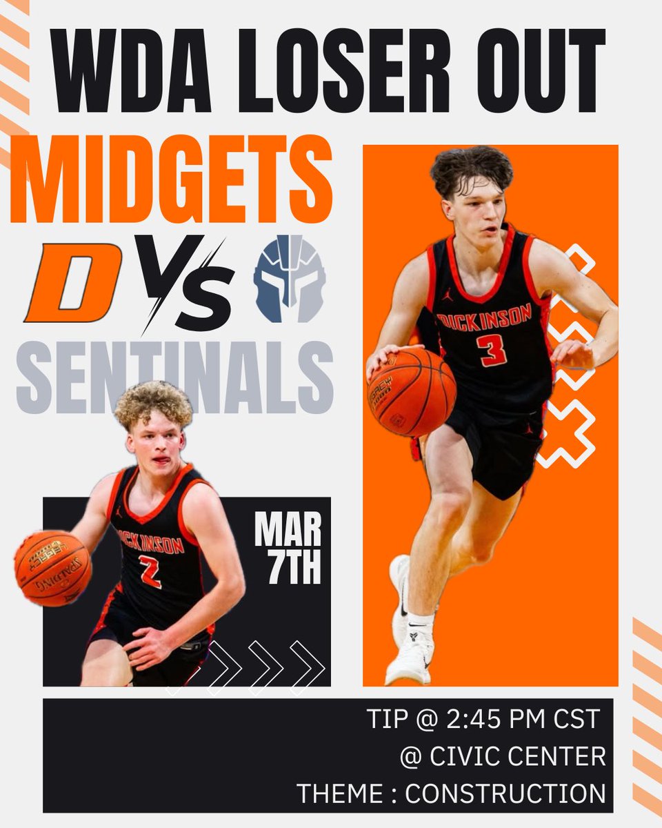 🏀🏀GAME DAY🏀🏀

We are back at the Bismarck Civic Center Exhibition Hall today in a loser out matchup against the Minot North Sentinels!

Theme: Construction

Listen: KDIX.net

📺: psp.network - must purchase the PSP+ pass