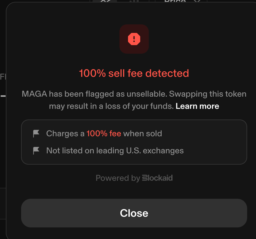 RobotMike2's tweet photo. @rockm69089 Just another scam... Seems like it extracts ETH fees. Some kind of LP scam? https://t.co/aaQcHvkktH