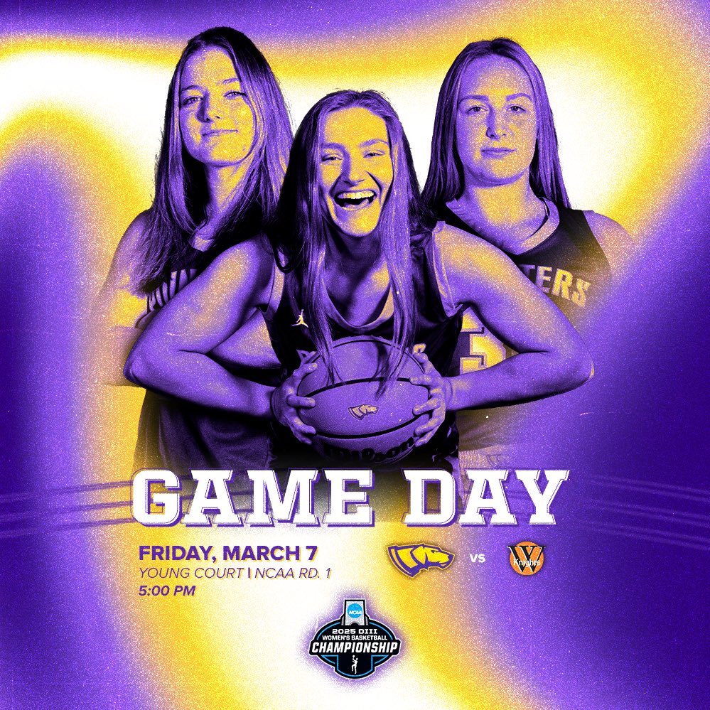 UWSP W Basketball (@uwspwbb) on Twitter photo Get 🆙; Get 🆙; It’s GAME DAY ‼️🏀‼️
Pointers are playing in March & open Round 1️⃣ of the <a href="/NCAADIII/">NCAA Division III</a> Tournament 🏆 at Gustavus College Tonight
📍 Gus Young Court; St. Peter, MN
⏰ 5:00pm
🆚 Wartburg
📺 miacsportsnetwork.com/gustavus/
📊 gogusties.com/sidearmstats/w…
💜 #Pointers 💛 #JUICE 🧃 Get 🆙; Get 🆙; It’s GAME DAY ‼️🏀‼️
Pointers are playing in March & open Round 1️⃣ of the <a href="/NCAADIII/">NCAA Division III</a> Tournament 🏆 at Gustavus College Tonight
📍 Gus Young Court; St. Peter, MN
⏰ 5:00pm
🆚 Wartburg
📺 miacsportsnetwork.com/gustavus/
📊 gogusties.com/sidearmstats/w…
💜 #Pointers 💛 #JUICE 🧃